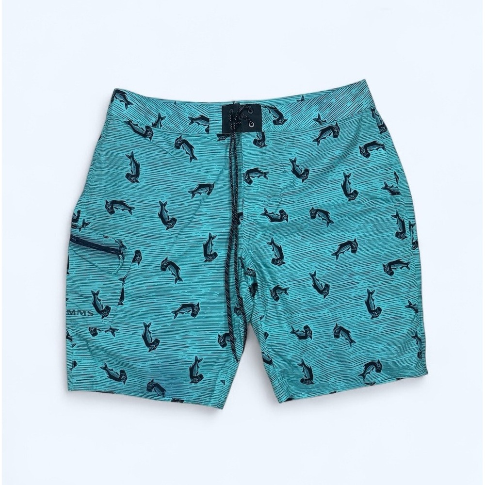 Simms Fishing Products Men's Green Fishing‎ SolarFlex Board Shorts Size 38 NWOT